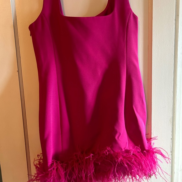 michael kors pink feather dress Outfit for an event  Pink feathered dress from @Revolve, shoes  from@Michael Kors, earrings and necklace from @Dean Davidson Jewelry,  lashes & brows @Mirror Mirror, nails by @takemyhand.yyz #fitcheck